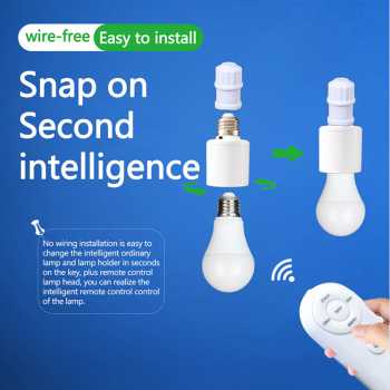 TaffLED Fitting Lampu Bohlam 40W E27 with Remote - YX-428A Gambar produk TaffLED Fitting Lampu Bohlam 40W E27 with Remote - YX-428A