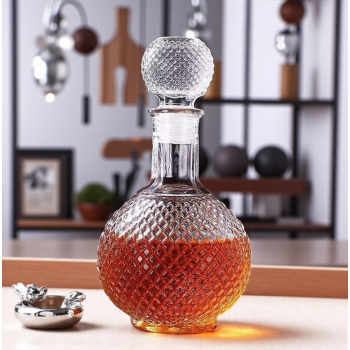 Gambar produk Temkin Whisky Decanter Glass Bottle Liquor Scotch Luxury Round Earth 500ml - C13