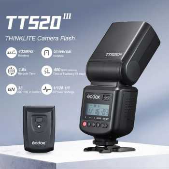 Godox Flash Camera Wireless 433MHz Adjustable Head 5600K - TT520III THINKLITE