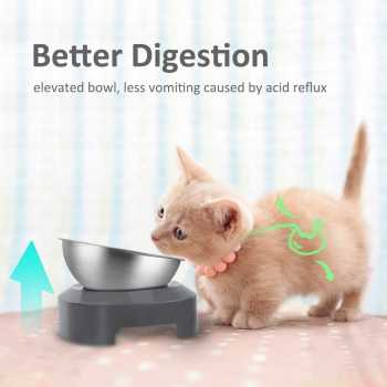 Gambar produk OMEKA Tempat Makan Hewan Peliharaan Kucing Anjing Feeding Single Bowl - ORM10