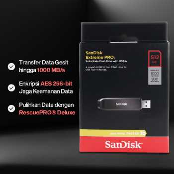 Gambar produk SanDisk Extreme PRO Flashdisk with USB Type A 3.2 Gen 2 512GB - SDCZ820