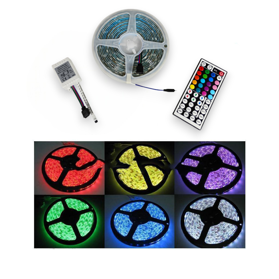 Lampu LED Strip RGB Light Flexible SMD 5050 5M with Remote Gambar produk Lampu LED Strip RGB Light Flexible SMD 5050 5M with Remote