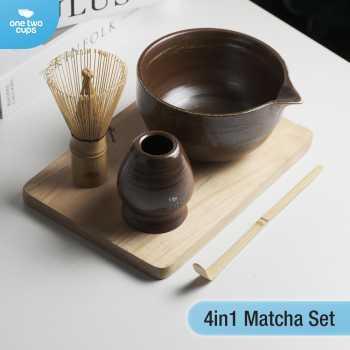 One Two Cups Matcha Set Kit Chawan Chasen Stand Chashaku 4 PCS - N41
