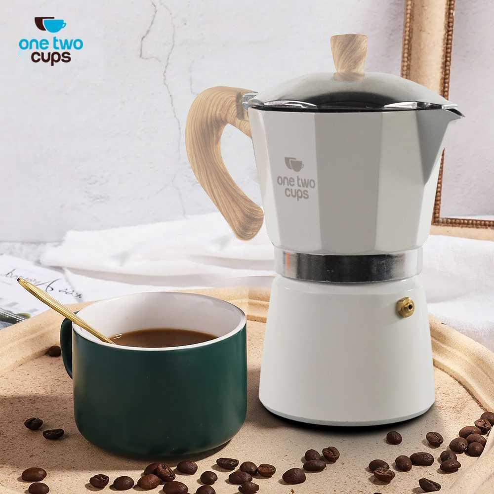 One Two Cups Moka Pot Espresso Coffee Maker Stovetop 6 Cup 300ml - PL-315 Gambar produk One Two Cups Moka Pot Espresso Coffee Maker Stovetop 6 Cup 300ml - PL-315