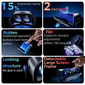 Gambar produk VRG VR Box 3D Virtual Reality Glasses Adjustable Panoramic AR Blu-ray - Q8