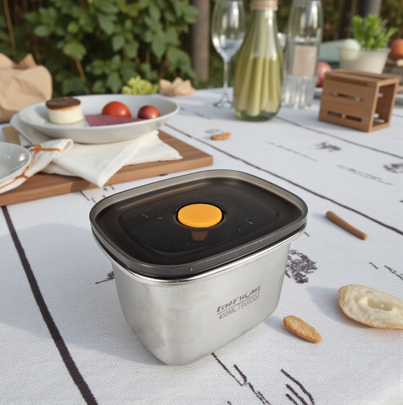 Gambar produk TaffHOME Kotak Makan Lunch Box Multifunction Stainless Steel 304 450ml - AC-21