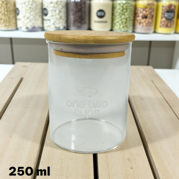 Gambar produk One Two Cups Toples Kaca Penyimpanan Makanan Kedap Udara Storage Jar 250ml - GH1270
