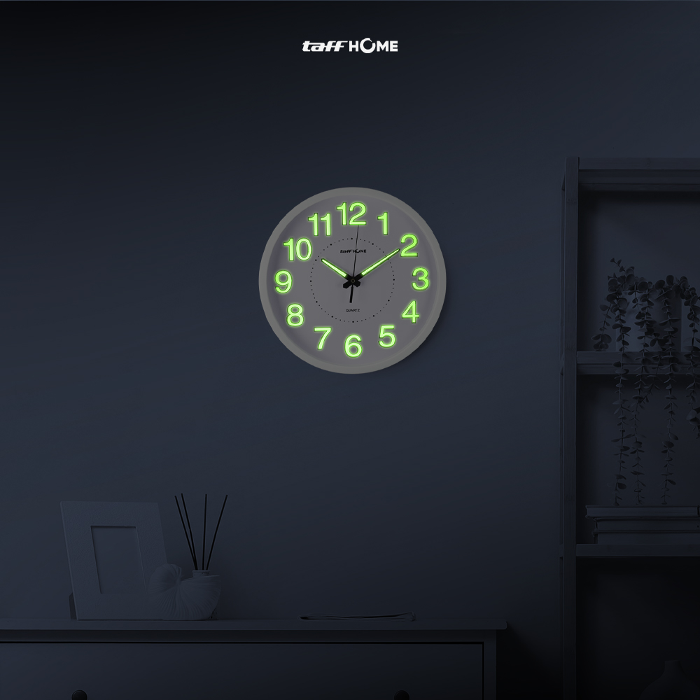 Gambar produk TaffHOME Jam Dinding Bulat Quartz Luminous Glow in The Dark 30cm MDB4