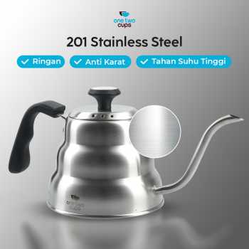 One Two Cups Teko Kopi Leher Angsa Gooseneck Pour Over Thermometer 1L - OTC201 Gambar produk One Two Cups Teko Kopi Leher Angsa Gooseneck Pour Over Thermometer 1L - OTC201