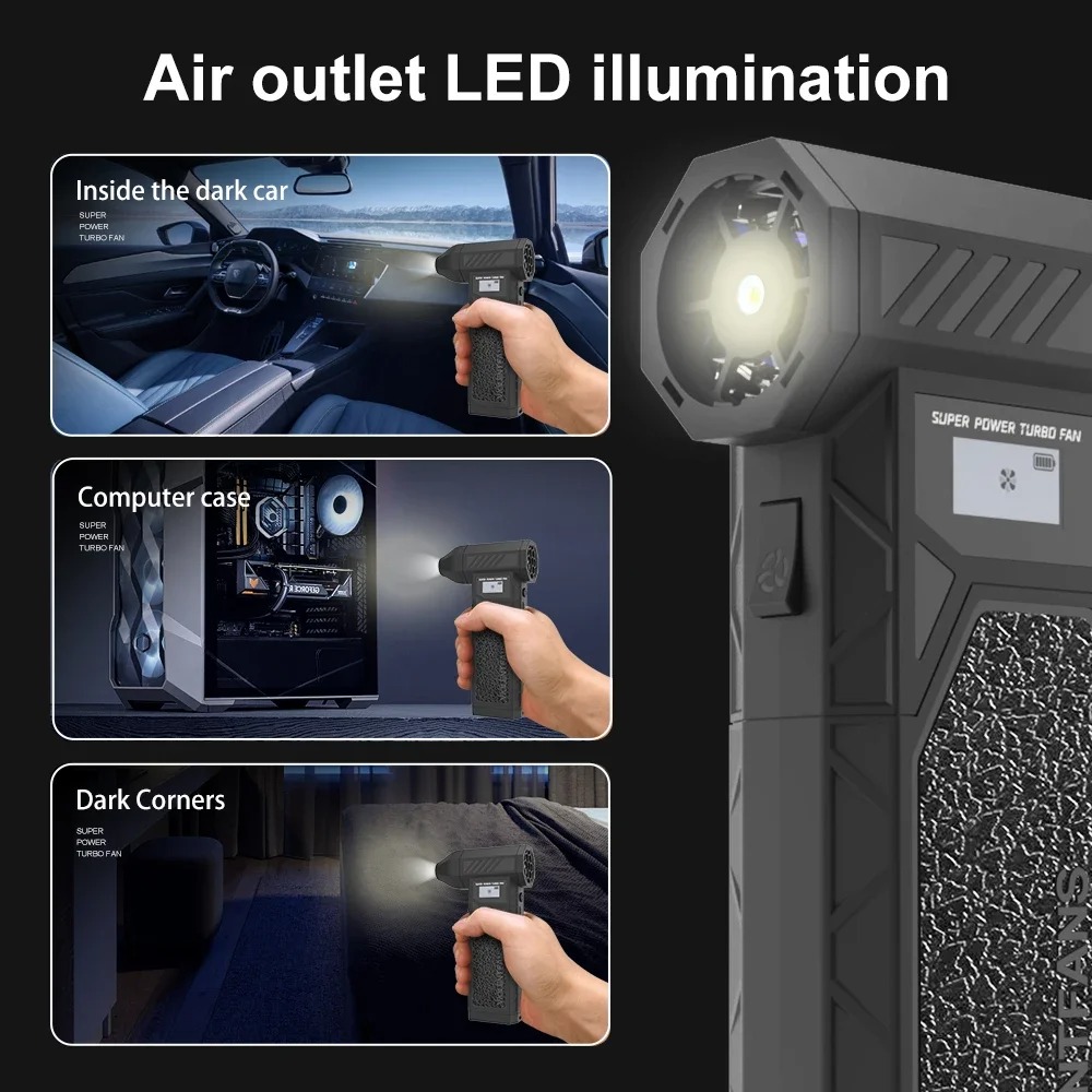 Gambar produk Taffware Air Duster Blower Mini Turbo Jet Fan 8000mAh 245W with Nozzle - C29