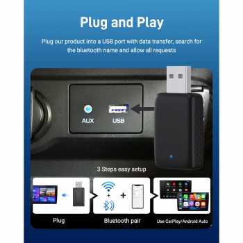Gambar produk ACODO Dongle Wireless Carplay Android Auto Bluetooth 5.0 WiFi 5.8GHz - A50