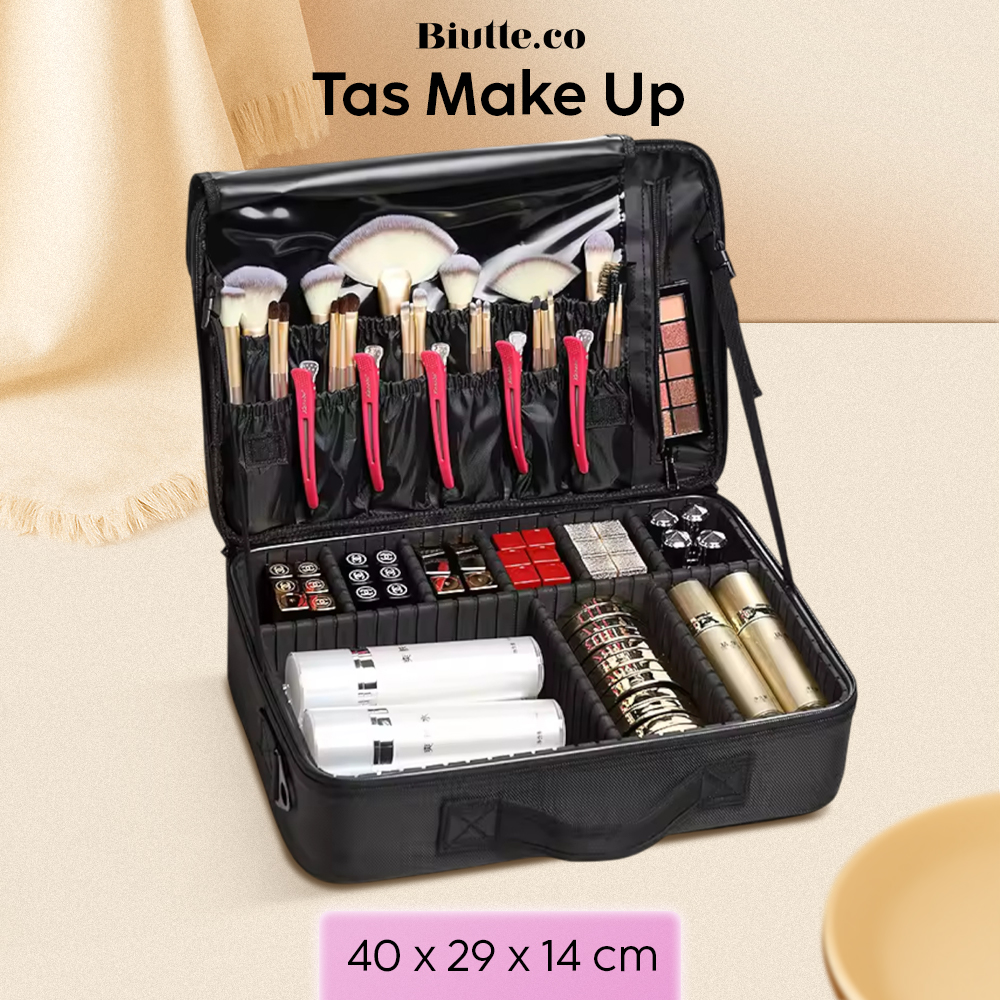 Biutte.co Tas Kosmetik Make Up Travel Organizer Bag Wanita 40x29x14cm - X3235 Gambar produk Biutte.co Tas Kosmetik Make Up Travel Organizer Bag Wanita 40x29x14cm - X3235