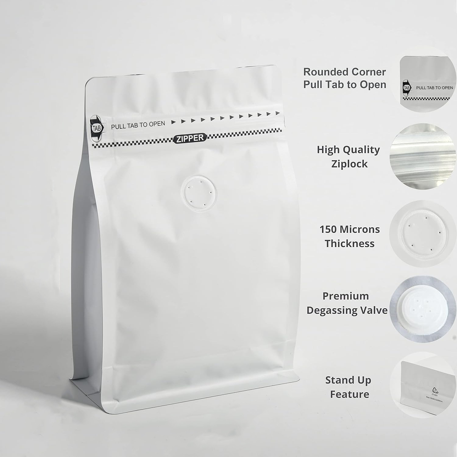 Gambar produk KOFE Kemasan Kopi Standing Pouch Ziplock Flat Bottom with Valve 10 PCS 125g - KF-10