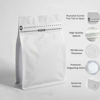 Gambar produk KOFE Kemasan Kopi Standing Pouch Ziplock Flat Bottom with Valve 10 PCS 125g - KF-10