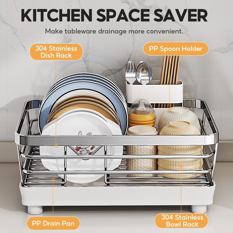 Gambar produk DUTRIEUX Rak Piring Dapur Wastafel Stainless Steel Drying Storage Rack - DR-42