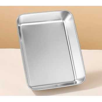 Eggy Loyang Nampan Tray Grill Pan Oven Baking Stainless Steel 430 26x20x5cm - EG36 Gambar produk Eggy Loyang Nampan Tray Grill Pan Oven Baking Stainless Steel 430 26x20x5cm - EG36