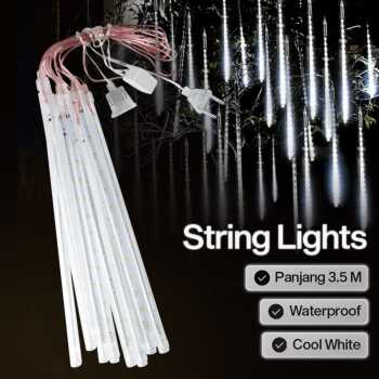 SMD Lampu Hias Gantung String Lights Meteor Rain Cool White 30 cm 8PCS