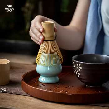 Gambar produk One Two Cups Chasen Bamboo Matcha Whisk Pengaduk Teh Jepang 84 Tangkai - FMCA