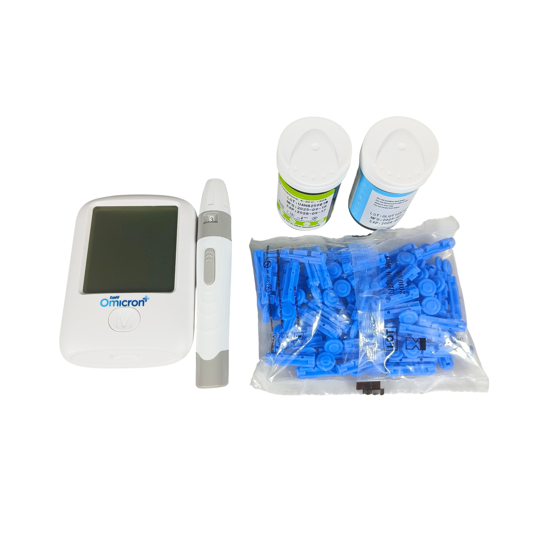 TaffOmicron Cek Gula Darah Asam Urat 2in1 Glucometer Kit 25 Test Strip - T3 Gambar produk TaffOmicron Cek Gula Darah Asam Urat 2in1 Glucometer Kit 25 Test Strip - T3