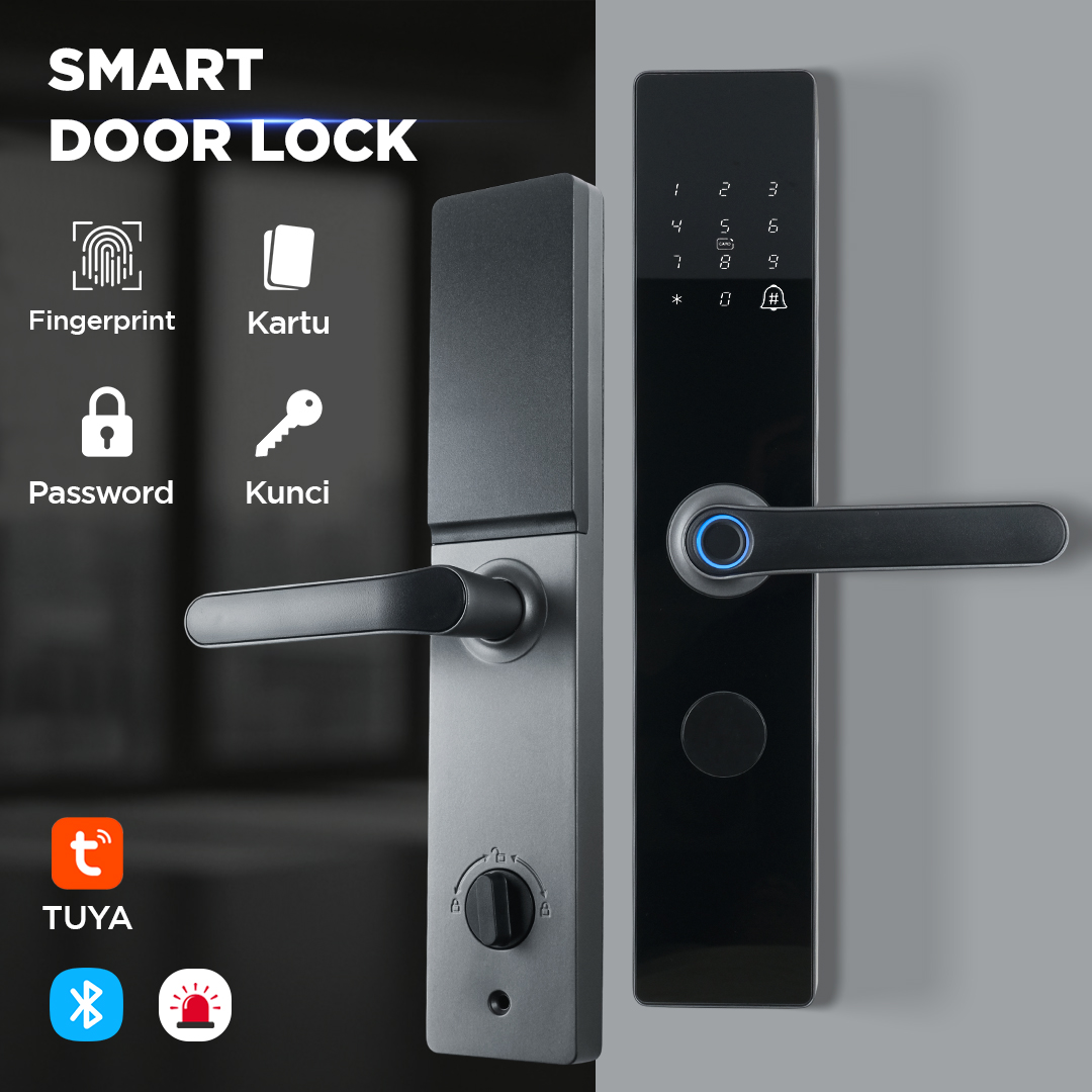 MAISUSTY Smart Door Lock Fingerprint Password WiFi Tuya - G1F Gambar produk MAISUSTY Smart Door Lock Fingerprint Password WiFi Tuya - G1F
