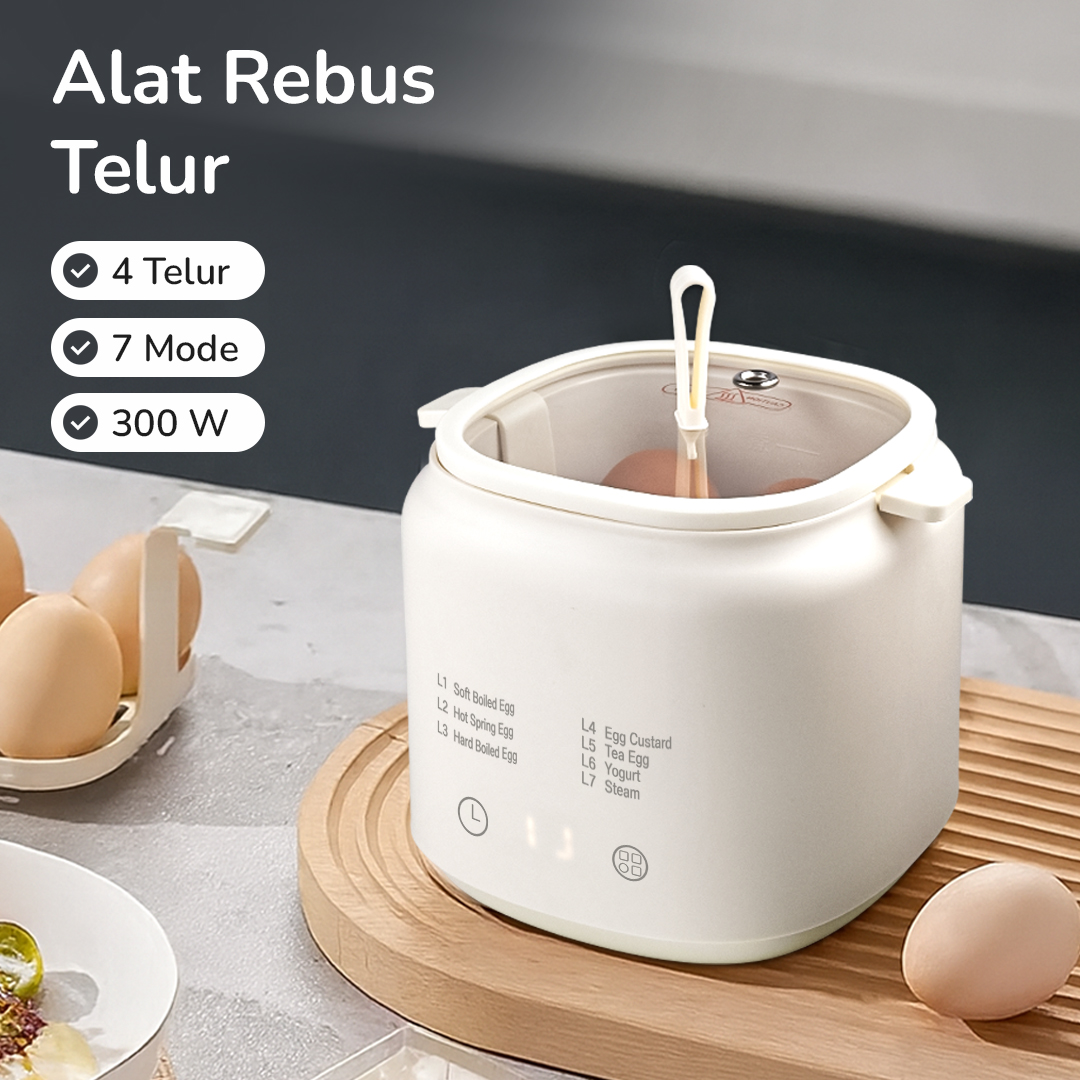 Gambar produk ONE MORE Alat Rebus Telur Elektrik Mini 4 Slot Egg Steamer 220V 300W - LG-803