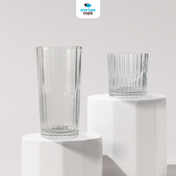 One Two Cups Gelas Kaca Aesthetic Kopi Teh Simple Striped Glass 314ml - J15 Gambar produk One Two Cups Gelas Kaca Aesthetic Kopi Teh Simple Striped Glass 314ml - J15