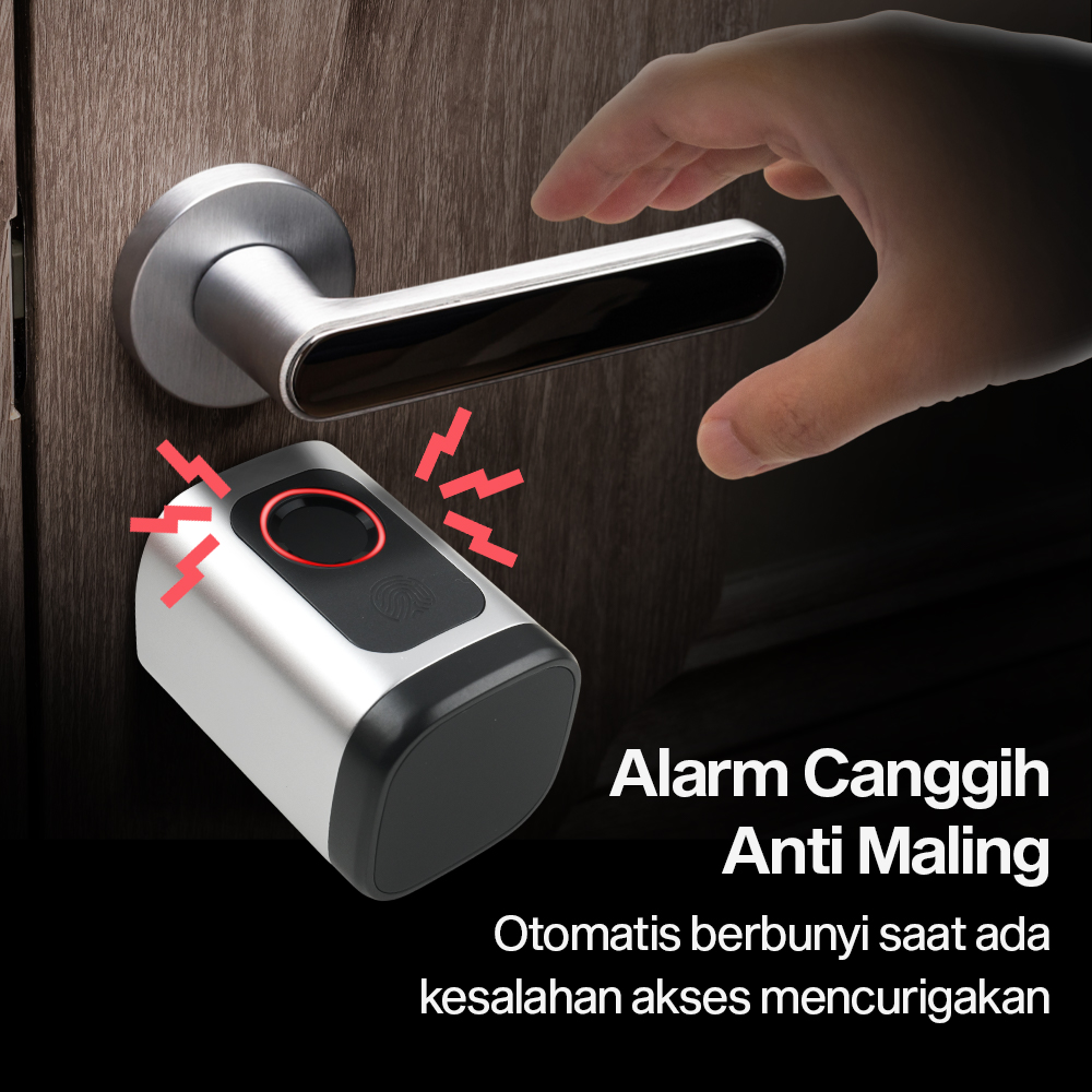 Gambar produk Juheenda Smart Door Lock Fingerprint Bluetooth Card Alarm Tuya Smart - S1