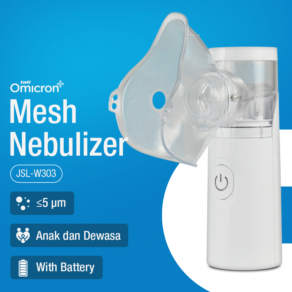 Gambar produk TaffOmicron Alat Terapi Pernapasan Mesh Nebulizer Portable Inhaler With Battery - JSL-W303