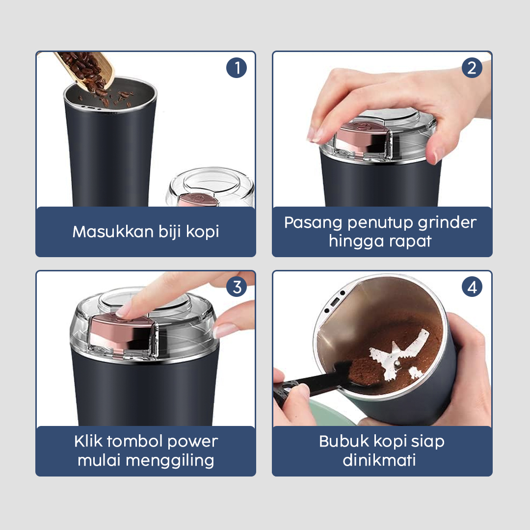 HOMEFISH Penggiling Kopi Elektrik Coffee Grinder Household 150W 220V - W8801 Gambar produk HOMEFISH Penggiling Kopi Elektrik Coffee Grinder Household 150W 220V - W8801