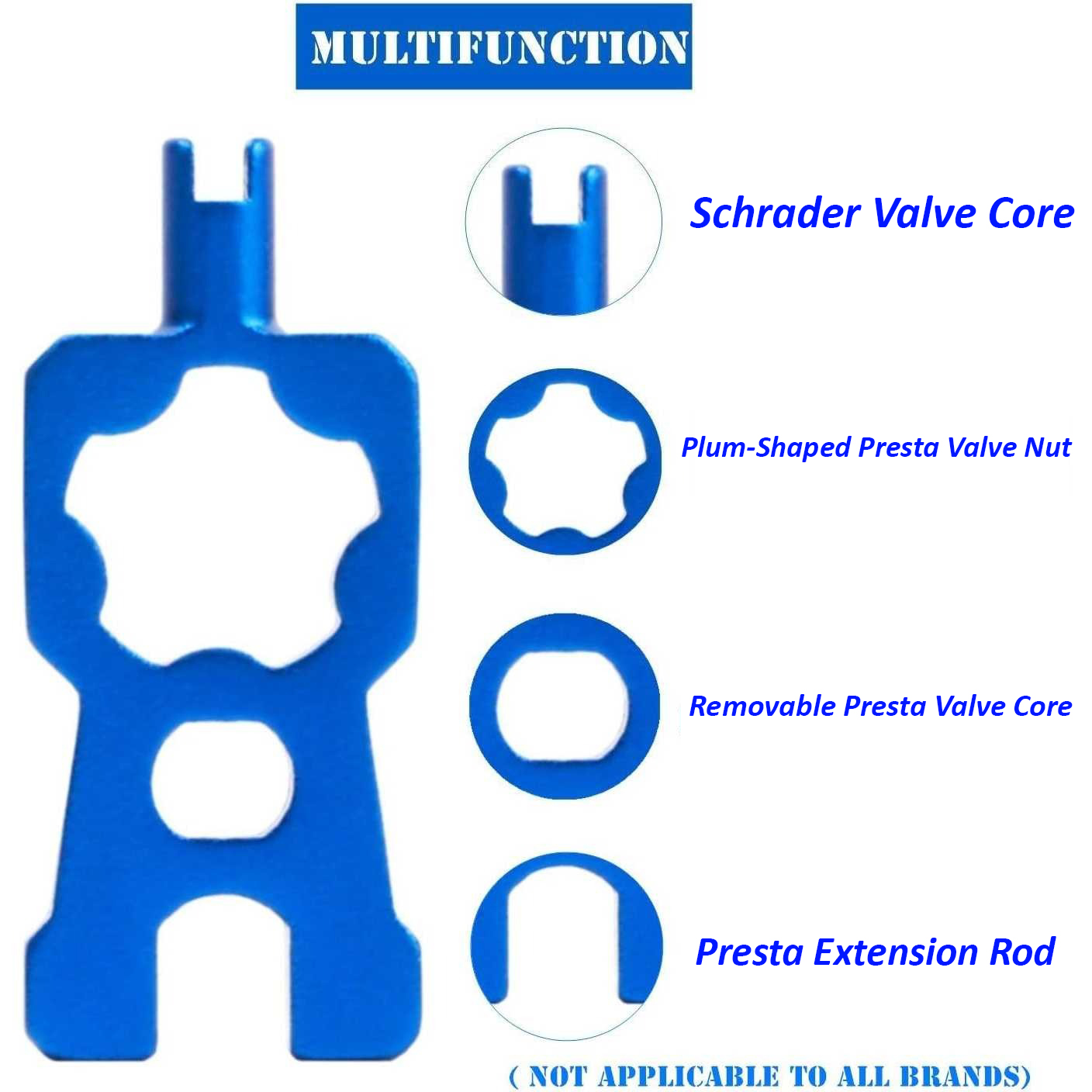Gambar produk RISK Kunci Pas Sepeda 4in1 Bike Valve Wrench Schrader Presta - RL214