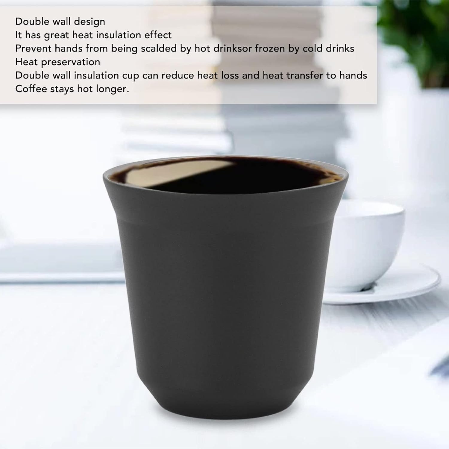 Leeseph Gelas Stainless Steel 304 Double Layer Coffee Cup 80ml - L30 Gambar produk Leeseph Gelas Stainless Steel 304 Double Layer Coffee Cup 80ml - L30
