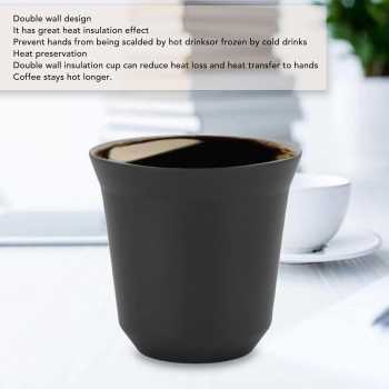 Gambar produk Leeseph Gelas Stainless Steel 304 Double Layer Coffee Cup 80ml - L30