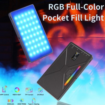 LIYADI Lampu Fotografi LED Portabel RGB Panel Light 10W 9900K - LR225 Pro Dark