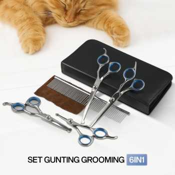 Dtog Set Gunting Grooming Perawatan Bulu Anjing 6in1 - INU73