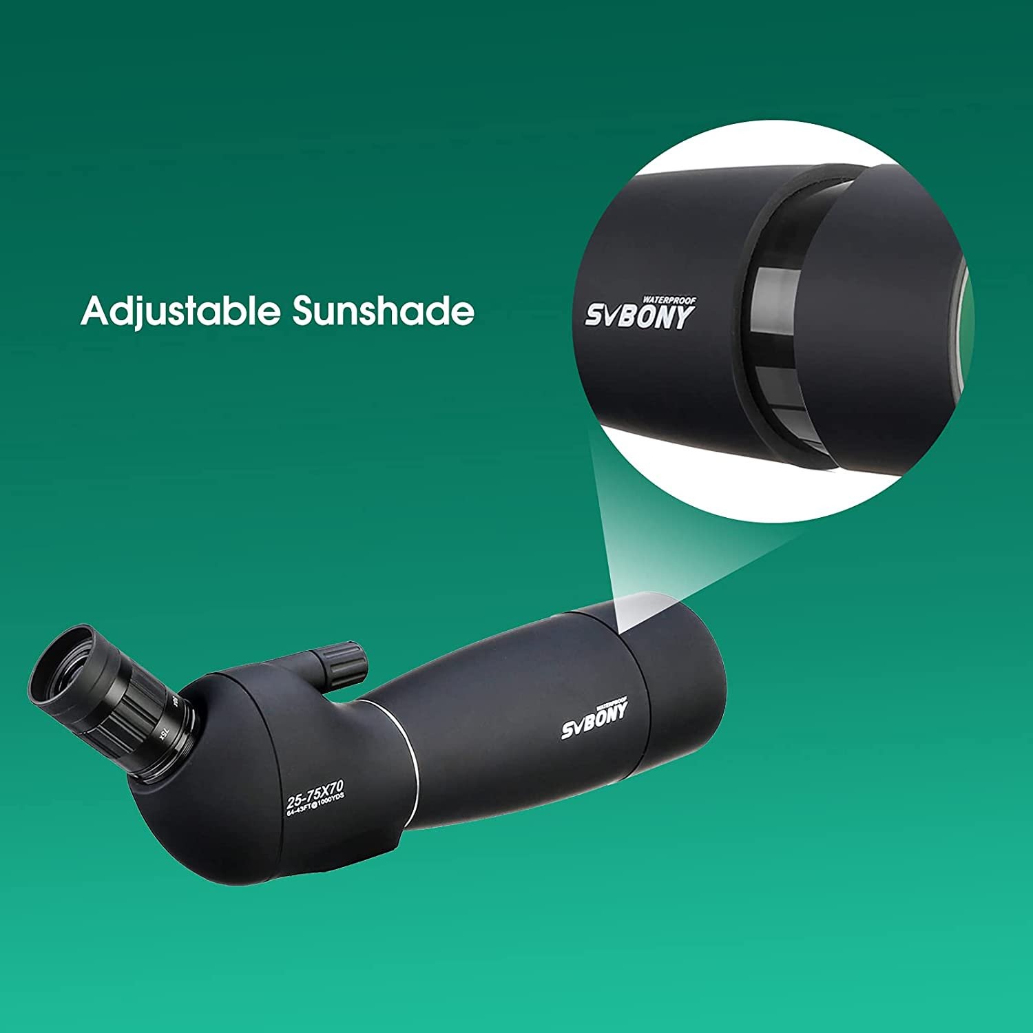 SVBONY Teleskop Spotting Scope 25-75X 70mm for Birding Photography - SV28 Gambar produk SVBONY Teleskop Spotting Scope 25-75X 70mm for Birding Photography - SV28