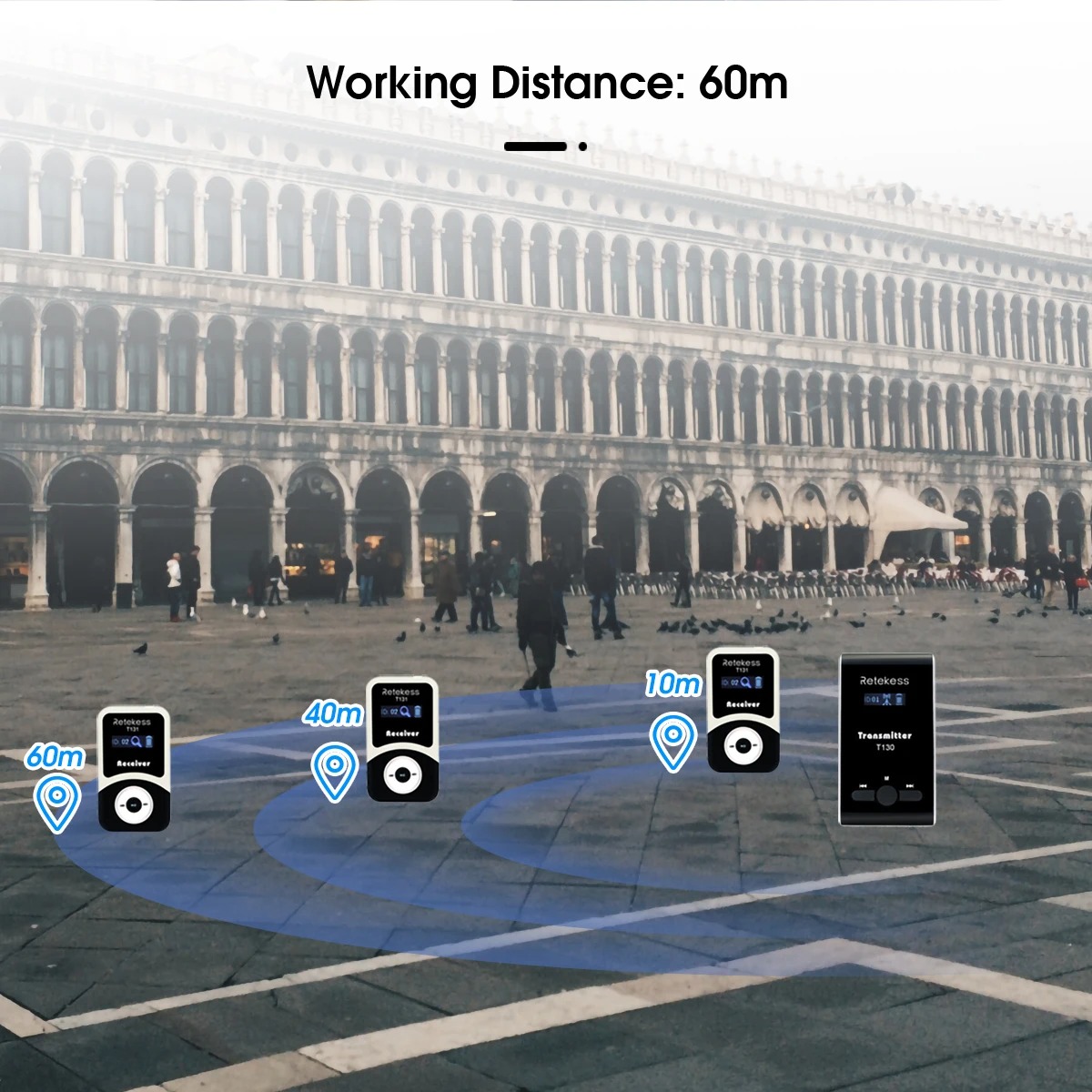 RETEKESS Audio Tour Guide Wireless Transmitter 99 Channel Mic 900mAh - T130 Gambar produk RETEKESS Audio Tour Guide Wireless Transmitter 99 Channel Mic 900mAh - T130