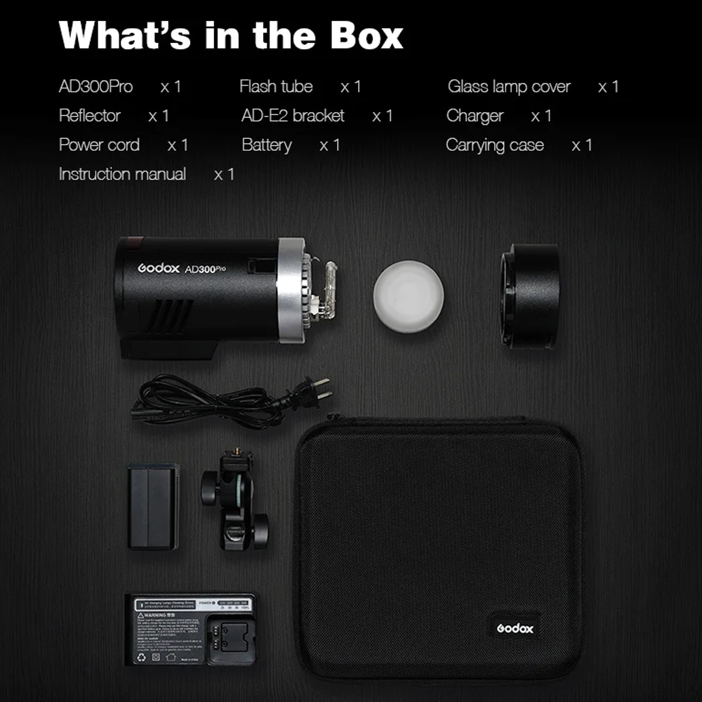 Gambar produk Godox Flash Camera Wireless 2.4GHz TTL 3in1 Color 2600mAh 300Ws - AD300Pro