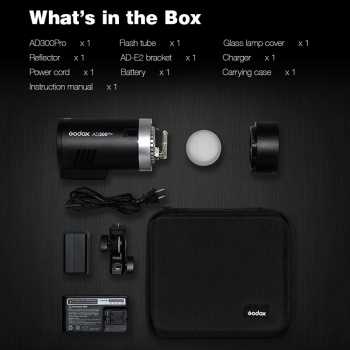 Gambar produk Godox Flash Camera Wireless 2.4GHz TTL 3in1 Color 2600mAh 300Ws - AD300Pro