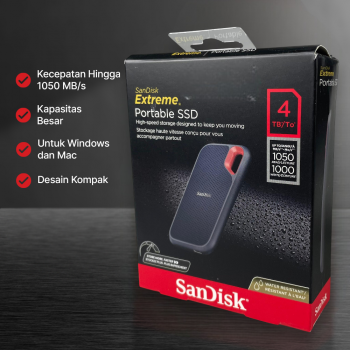 Gambar produk SanDisk Extreme Portable SSD 1050MB/s USB Type C 3.2 4TB - SDSSDE61