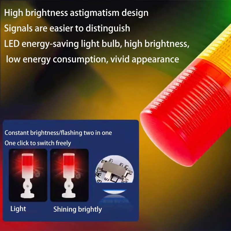 Gambar produk DIANQI Lampu Menara LED Signal Warning Light Operation Fault Sound AC 220V - DQ-310