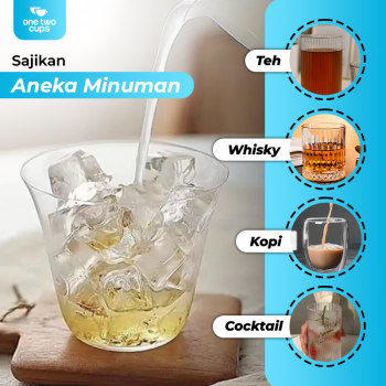 Gambar produk One Two Cups Gelas Whisky Cocktail Ultra Thin Rock Glass 300ml - KM137