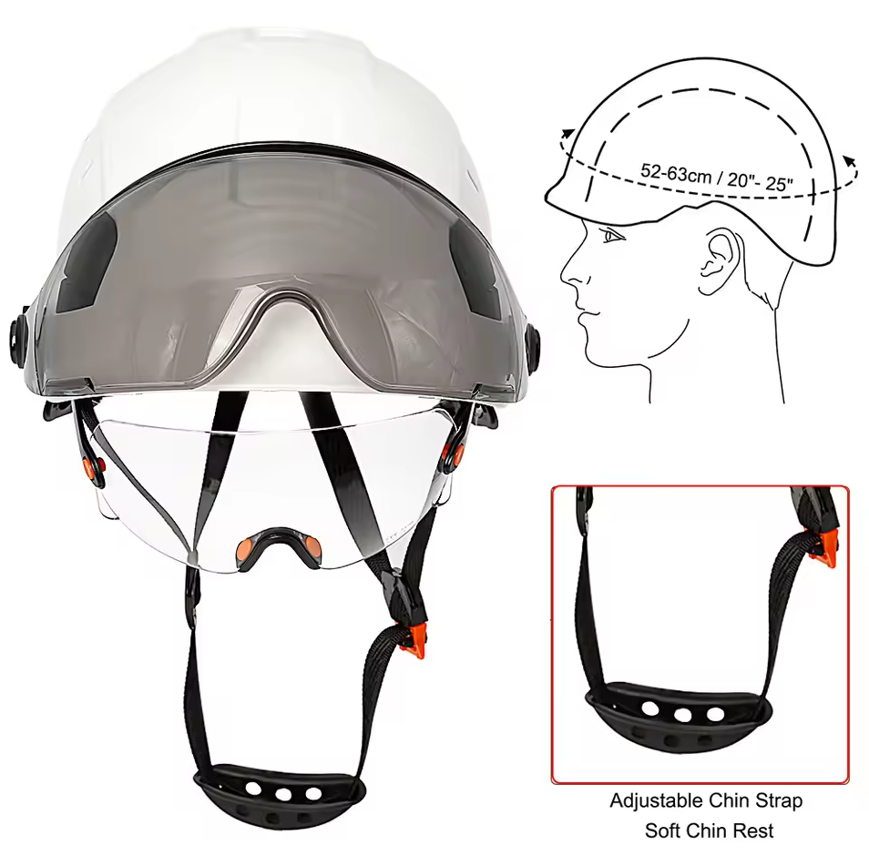 Aolamegs Helm Proyek Konstruksi K3 Safety Protection Double Visor - SF06 Gambar produk Aolamegs Helm Proyek Konstruksi K3 Safety Protection Double Visor - SF06