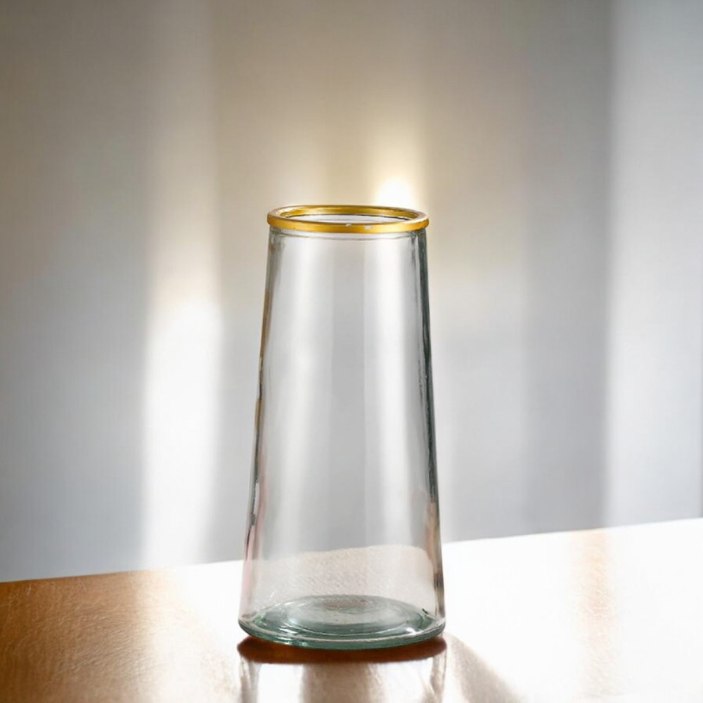 QINTONG Vas Bunga Kaca Silinder Smooth Nordic Simple Glass Vase - QT072 Gambar produk QINTONG Vas Bunga Kaca Silinder Smooth Nordic Simple Glass Vase - QT072