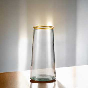 Gambar produk QINTONG Vas Bunga Kaca Silinder Smooth Nordic Simple Glass Vase - QT072