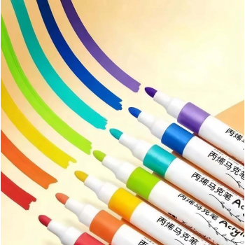 Gambar produk HUNJHYC Spidol Warna Anak Acrylic Marker Fine Tip Quick Dry Waterproof 24 Warna - GB8801