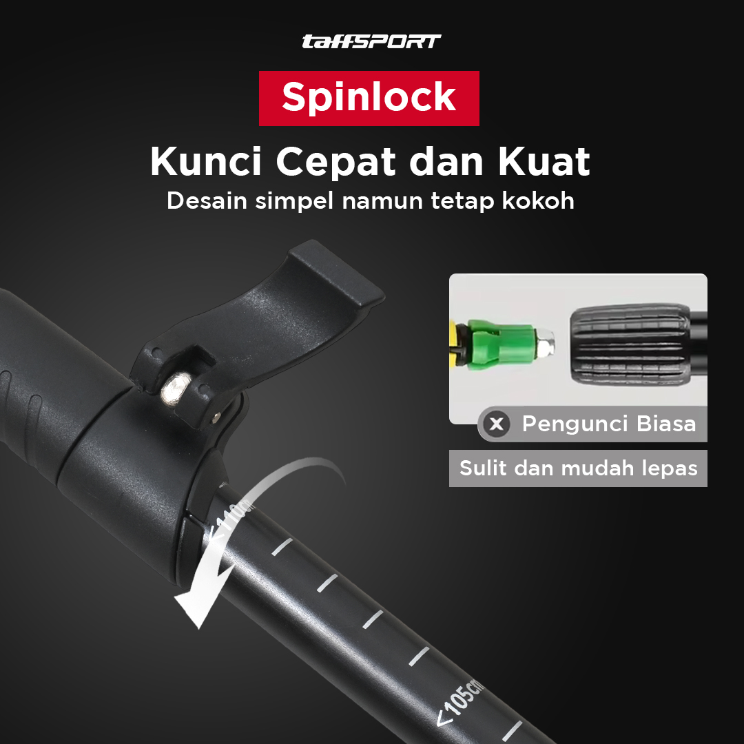 TaffSPORT Tongkat Hiking Lipat Trekking Pole Aluminium Alloy 110cm - 101 Gambar produk TaffSPORT Tongkat Hiking Lipat Trekking Pole Aluminium Alloy 110cm - 101