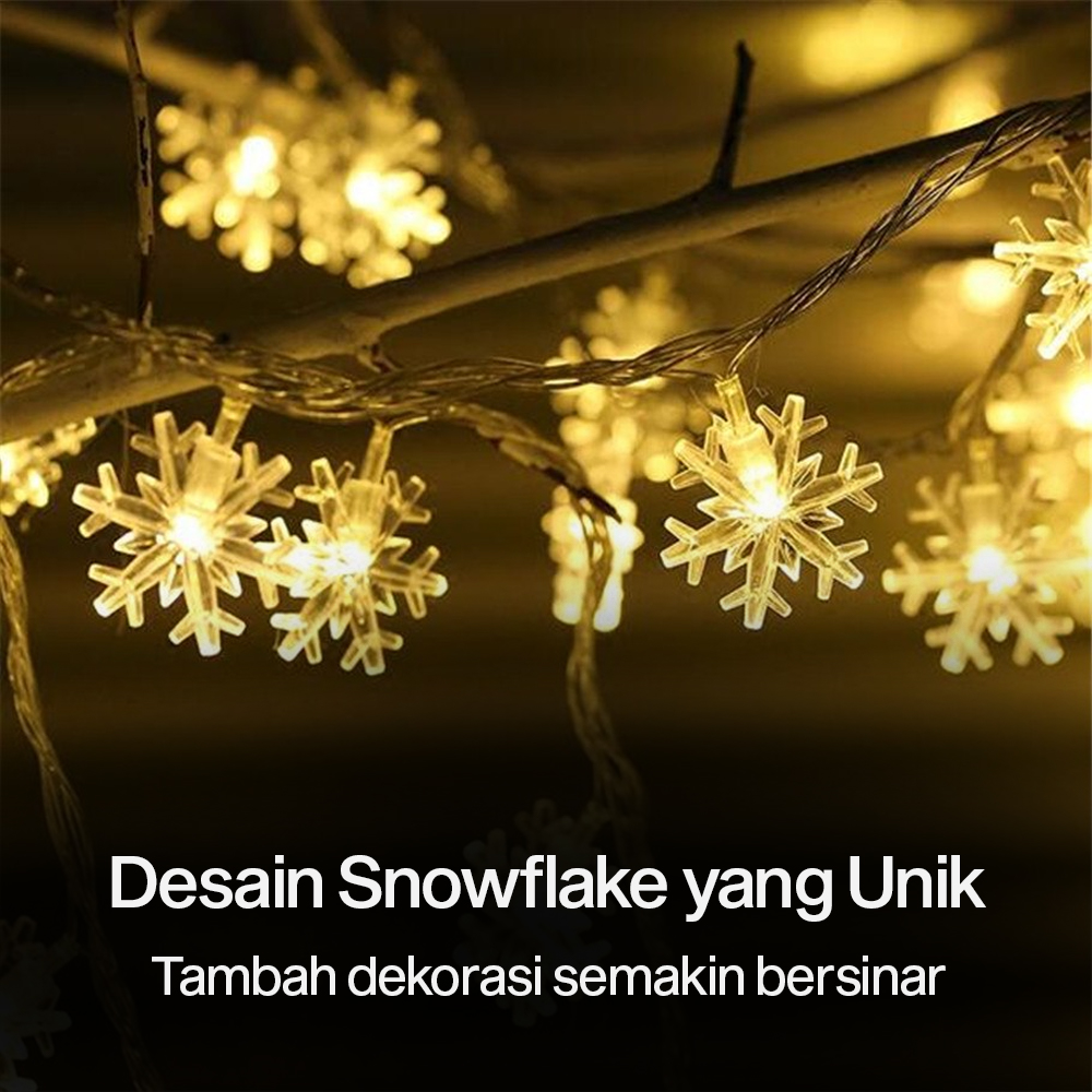Gambar produk Lampu Hias String Lights Snowflake Christmas Decoration Battery 20 LED - HH-002