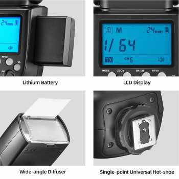 Gambar produk Godox Flash Camera Wireless Adjustable Focus 2.4GHz GN60 2980mAh 76W - V850III