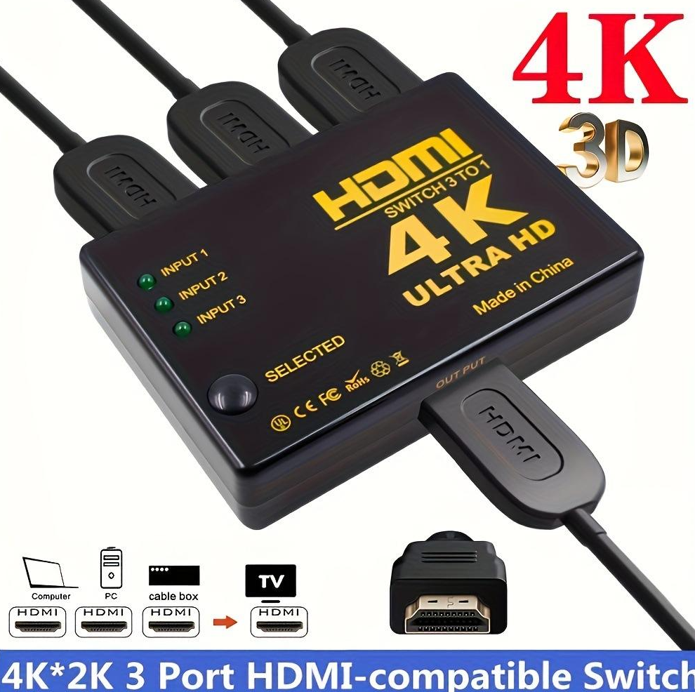 Gambar produk Duorem HDMI Switcher Splitter 3 Port 4K x 2K Ultra HD with Remote - DR105