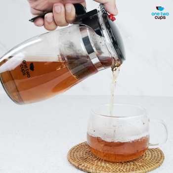 Gambar produk One Two Cups Teko Teh Kaca Saringan Tahan Panas Infuser Teapot 874ml - TP-757